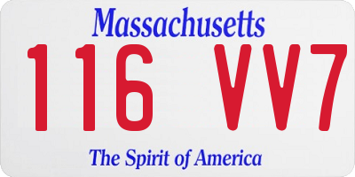 MA license plate 116VV7