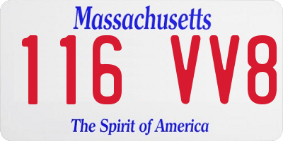 MA license plate 116VV8