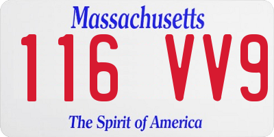 MA license plate 116VV9