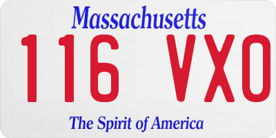 MA license plate 116VX0