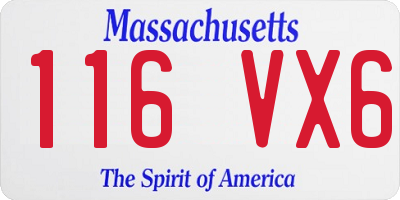 MA license plate 116VX6