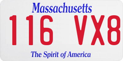 MA license plate 116VX8