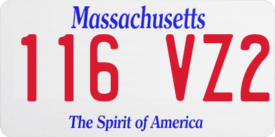 MA license plate 116VZ2