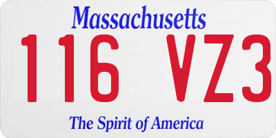 MA license plate 116VZ3