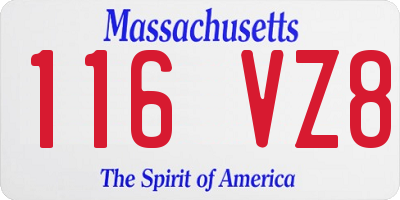 MA license plate 116VZ8