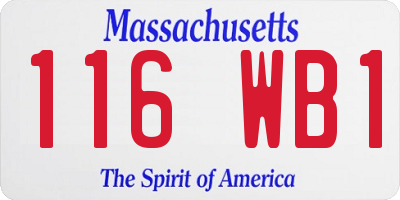 MA license plate 116WB1