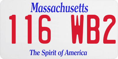 MA license plate 116WB2