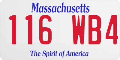 MA license plate 116WB4