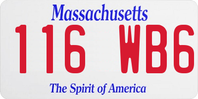 MA license plate 116WB6