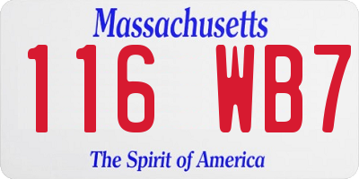 MA license plate 116WB7