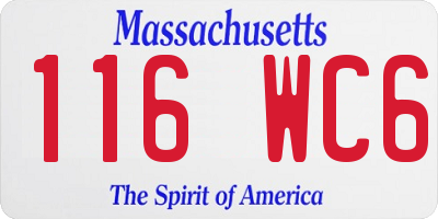MA license plate 116WC6