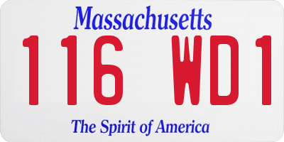 MA license plate 116WD1