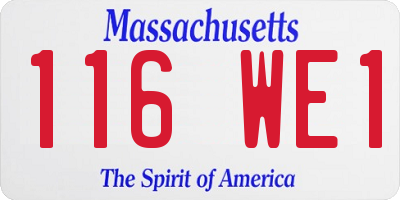 MA license plate 116WE1