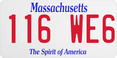 MA license plate 116WE6