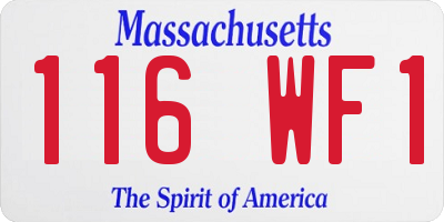 MA license plate 116WF1