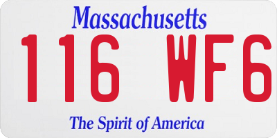 MA license plate 116WF6