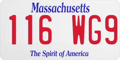 MA license plate 116WG9
