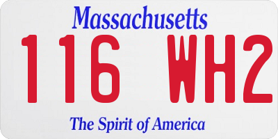MA license plate 116WH2
