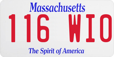 MA license plate 116WI0