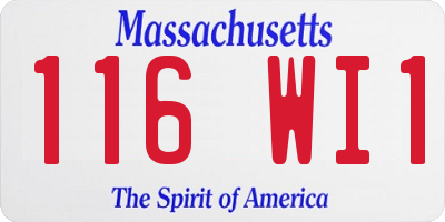 MA license plate 116WI1