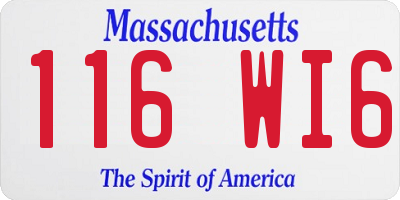 MA license plate 116WI6