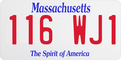 MA license plate 116WJ1