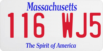 MA license plate 116WJ5