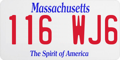MA license plate 116WJ6