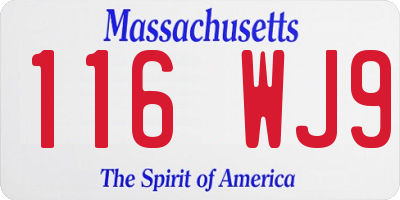 MA license plate 116WJ9