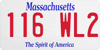 MA license plate 116WL2