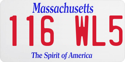 MA license plate 116WL5