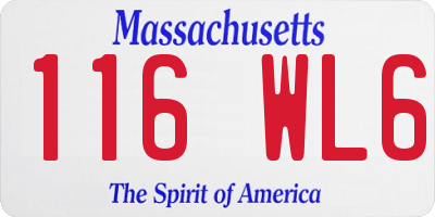 MA license plate 116WL6