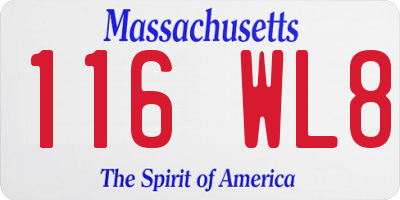 MA license plate 116WL8
