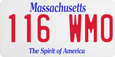 MA license plate 116WM0