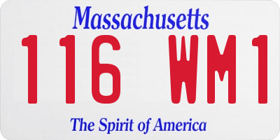 MA license plate 116WM1