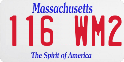 MA license plate 116WM2