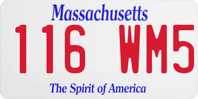 MA license plate 116WM5