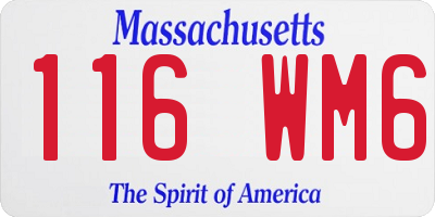 MA license plate 116WM6
