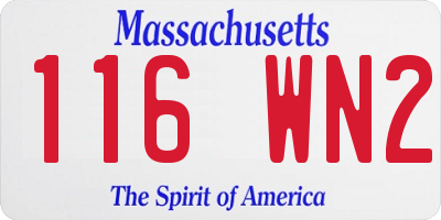 MA license plate 116WN2