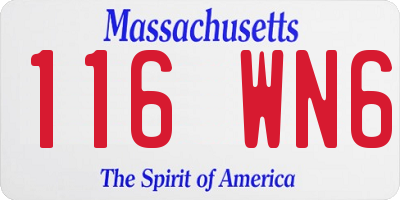 MA license plate 116WN6