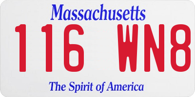 MA license plate 116WN8