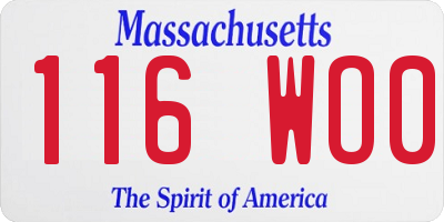 MA license plate 116WO0