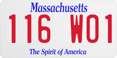 MA license plate 116WO1