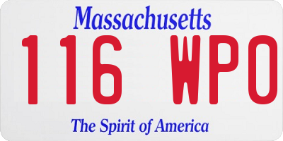 MA license plate 116WP0