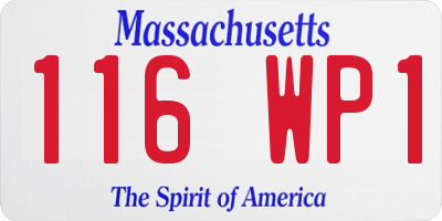 MA license plate 116WP1
