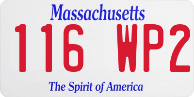 MA license plate 116WP2
