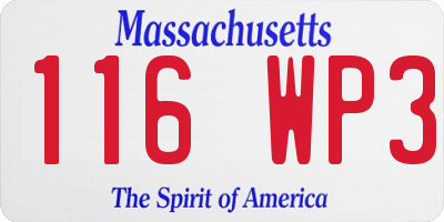 MA license plate 116WP3