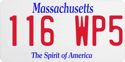 MA license plate 116WP5