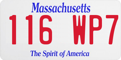 MA license plate 116WP7