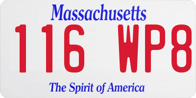 MA license plate 116WP8